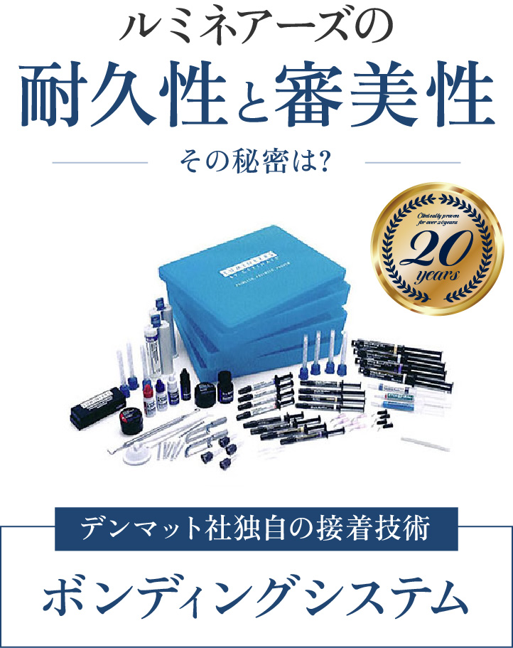 ルミネアーズの耐久性と審美性の秘密は、ボンディングシステムにあります